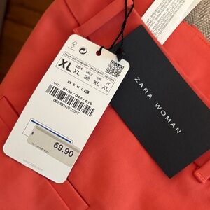 Zara Woman Vibrant Coral Trousers NWT size 12